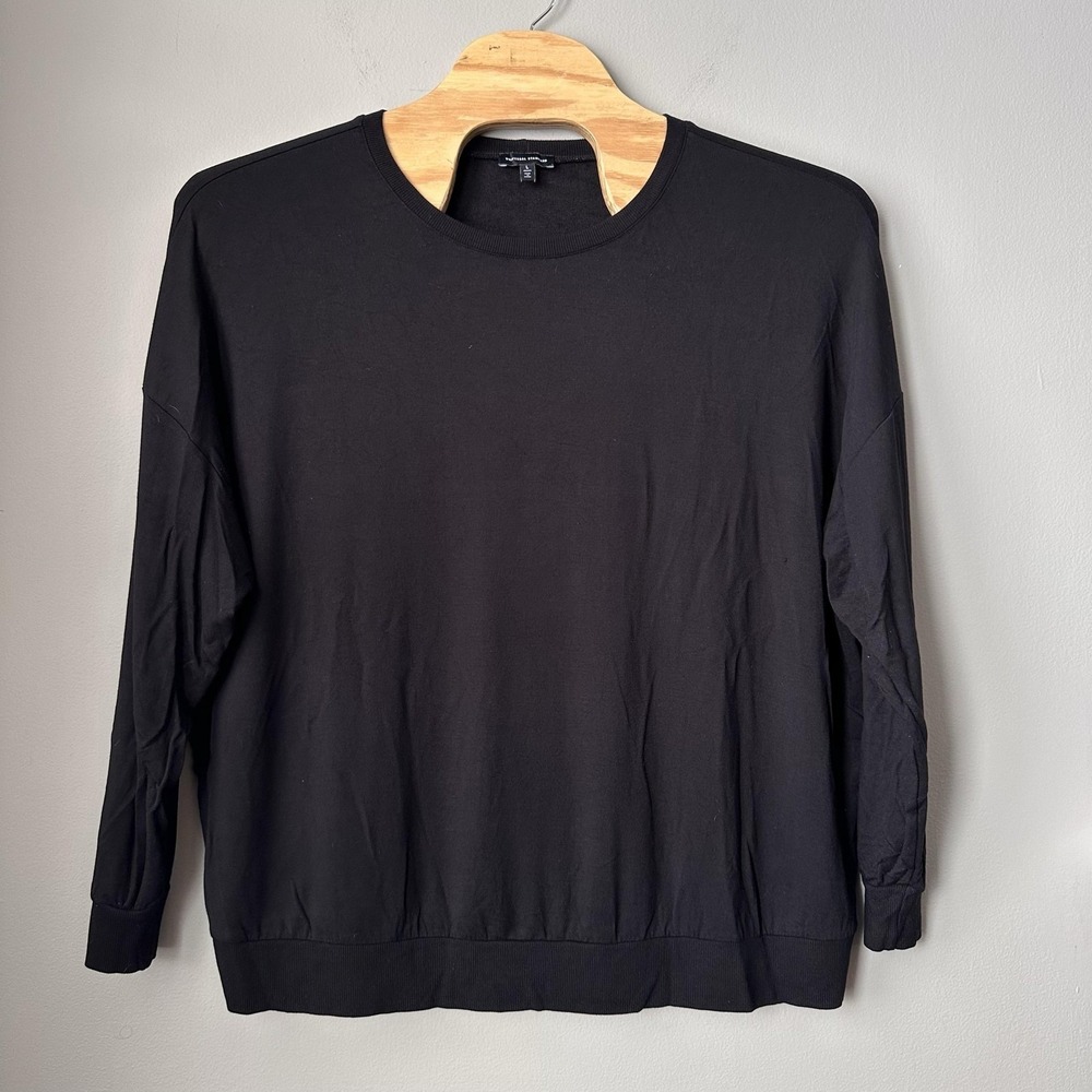Universal Standard Sweater Womens Large Black Modal Crew Neck Pullover Plus‎